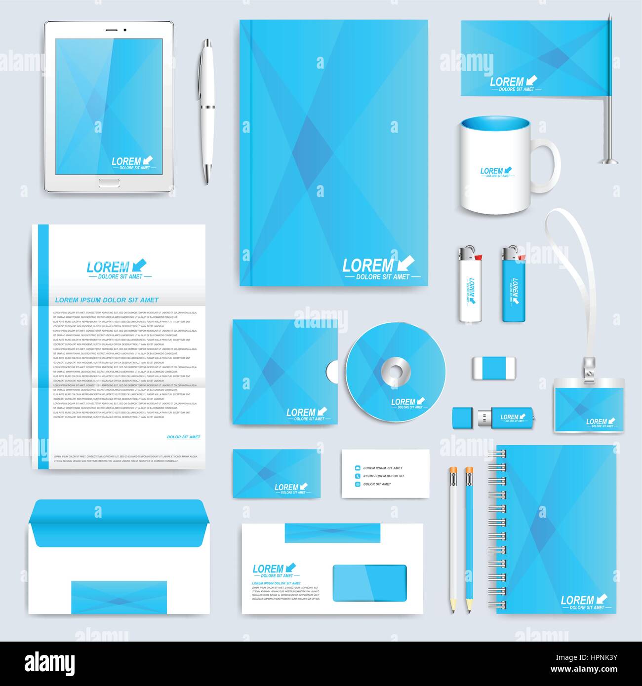 Blue Set Of Vector Corporate Identity Template Modern Stationery Mock