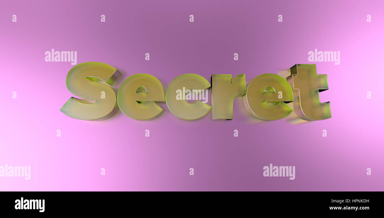 Secret - colorful glass text on vibrant background - 3D rendered ...