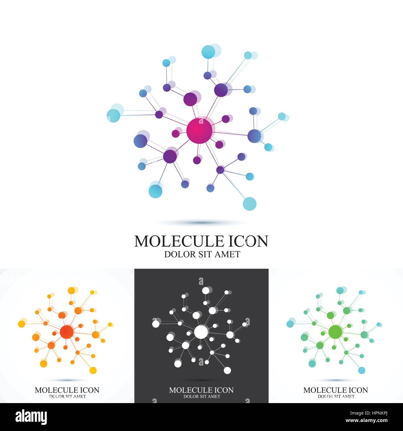 Modern set logotype icon dna and molecule. Vector template for medicine ...