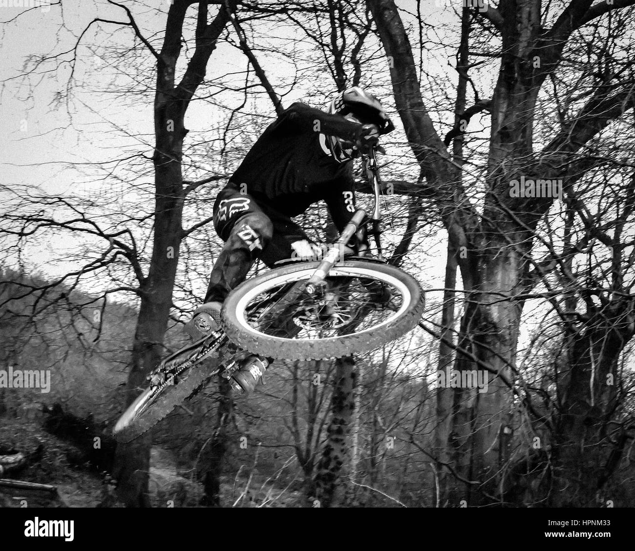 Downhill Mountain Biking Stock Photo Alamy