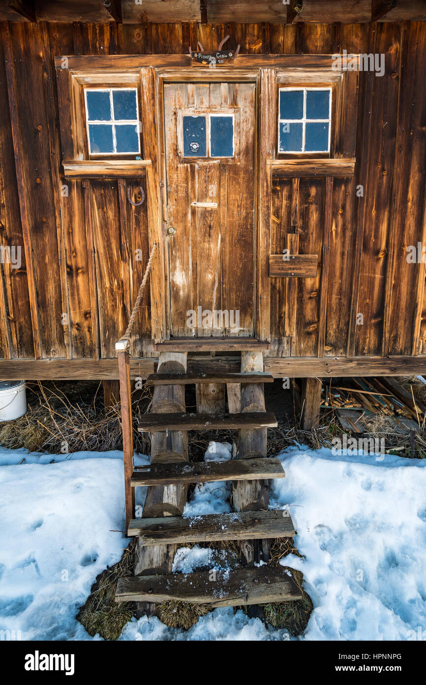 A View Of The Pioneer Cabin Near Ketchum Idaho Stock Photo