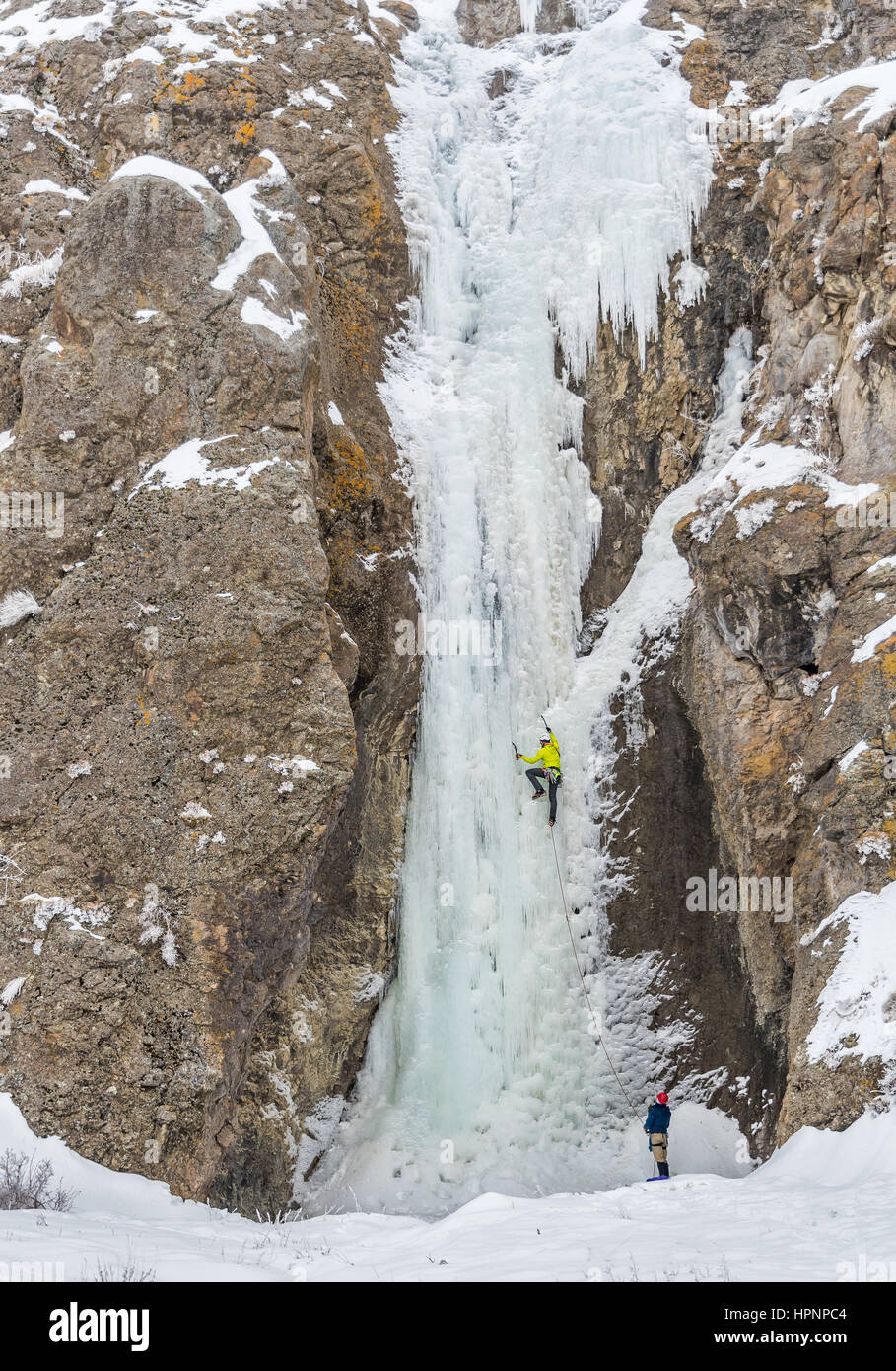 Elijah er climbing Kettle Falls rate WI4 near Homedale Idaho Stock Photo Alamy