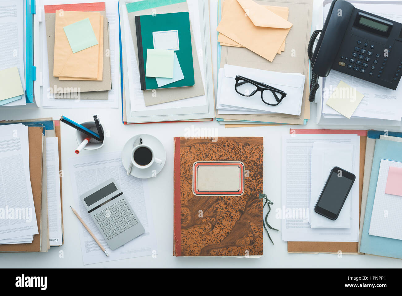 Full business desktop paperwork hi-res stock photography and images - Alamy