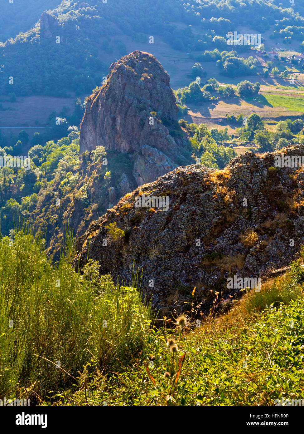 Rocky outcrop at Penallana in the Vega de Liebana, Picos de Europa National Park, Cantabria, northern Spain Stock Photo