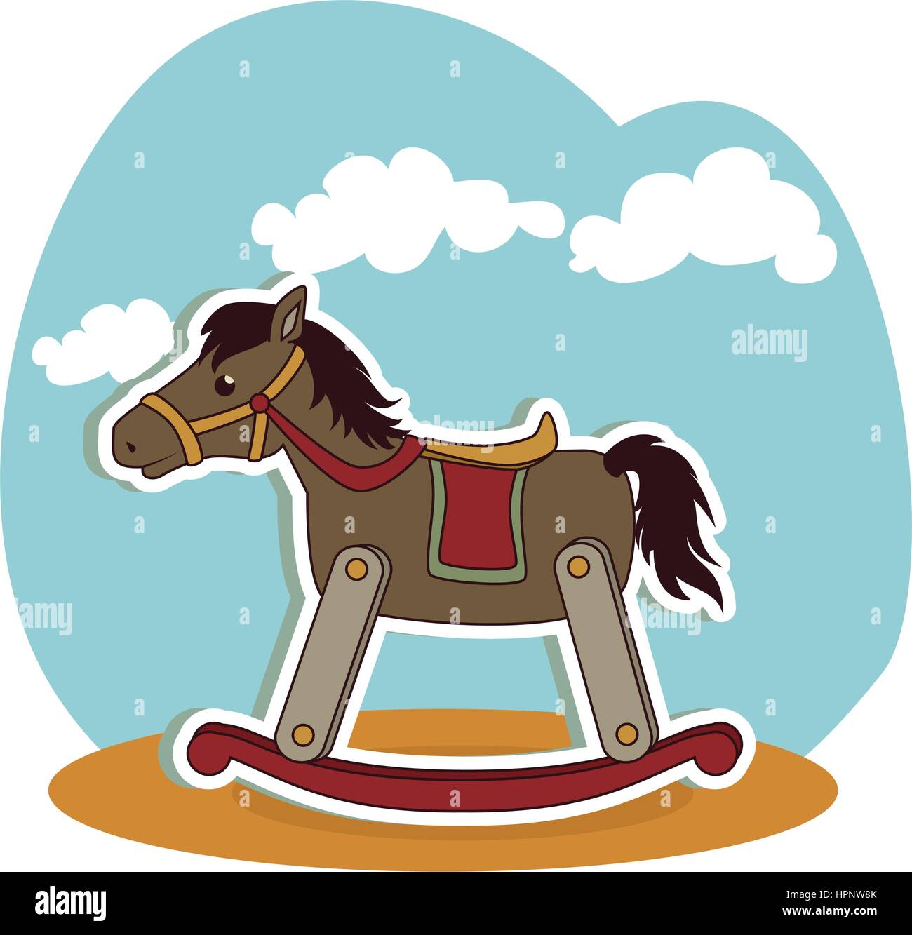 horse wooden baby toy icon Stock Vector Image & Art Alamy