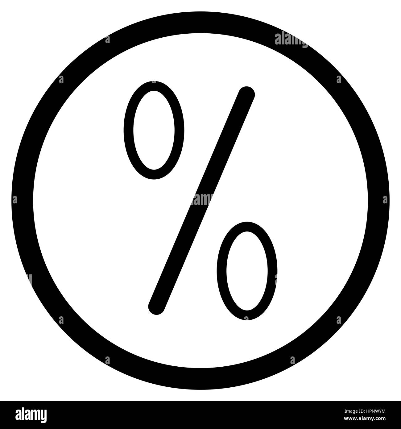 Icon percent vector in round. App badge for investment illustration Stock Photo