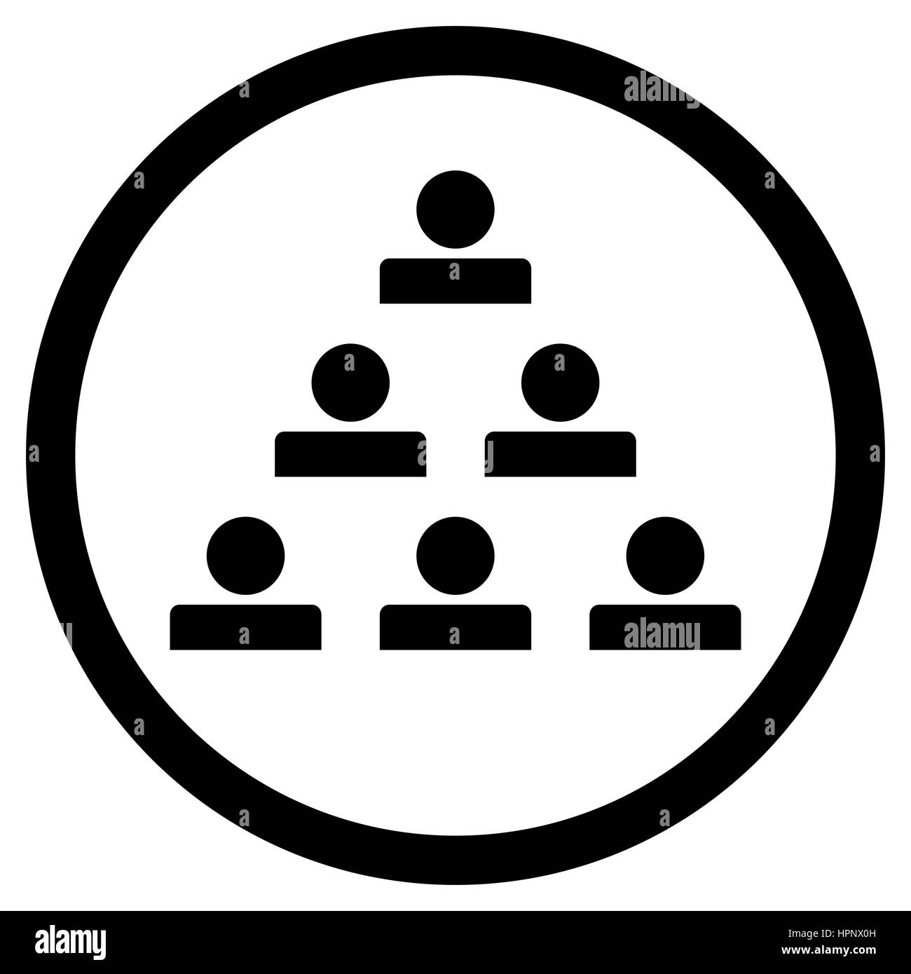 Black icon people. Monochrome businessman in circle. Vector illustration Stock Photo