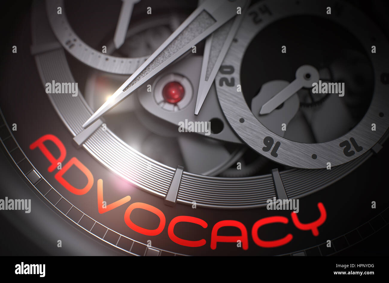 Advocacy on the Luxury Pocket Watch Mechanism. 3D. Stock Photo