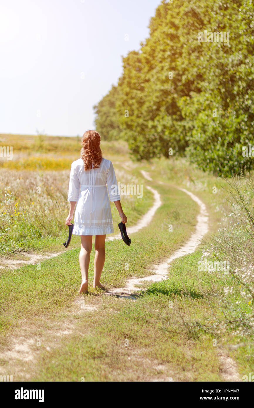running barefoot on grass