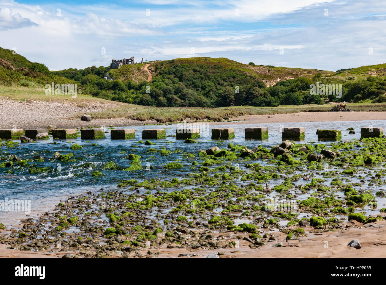 Pennard Castle and Three Cliffs Bay, The Gower, Swansea, Wales. UK