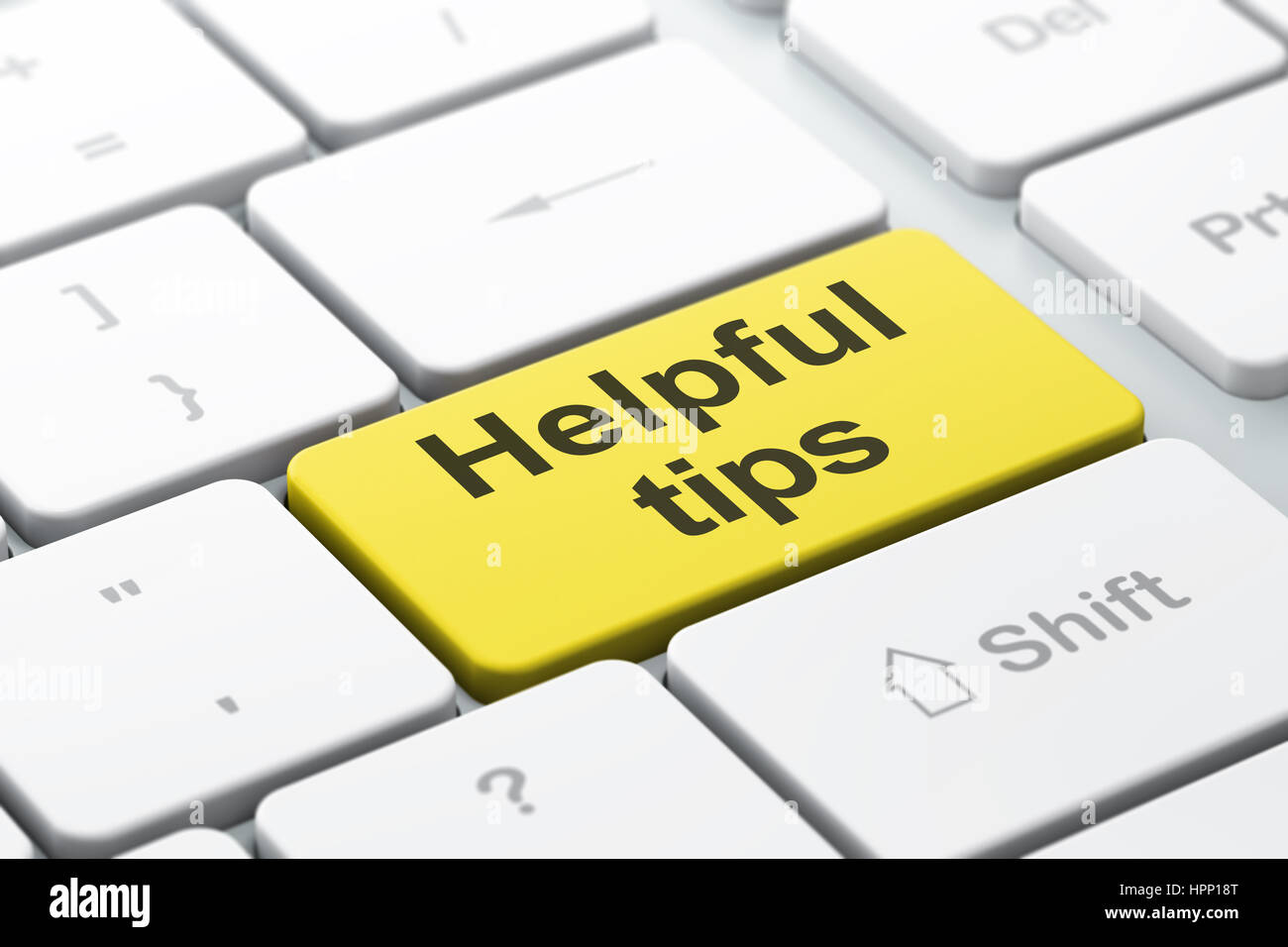Learning concept: Helpful Tips on computer keyboard background Stock ...