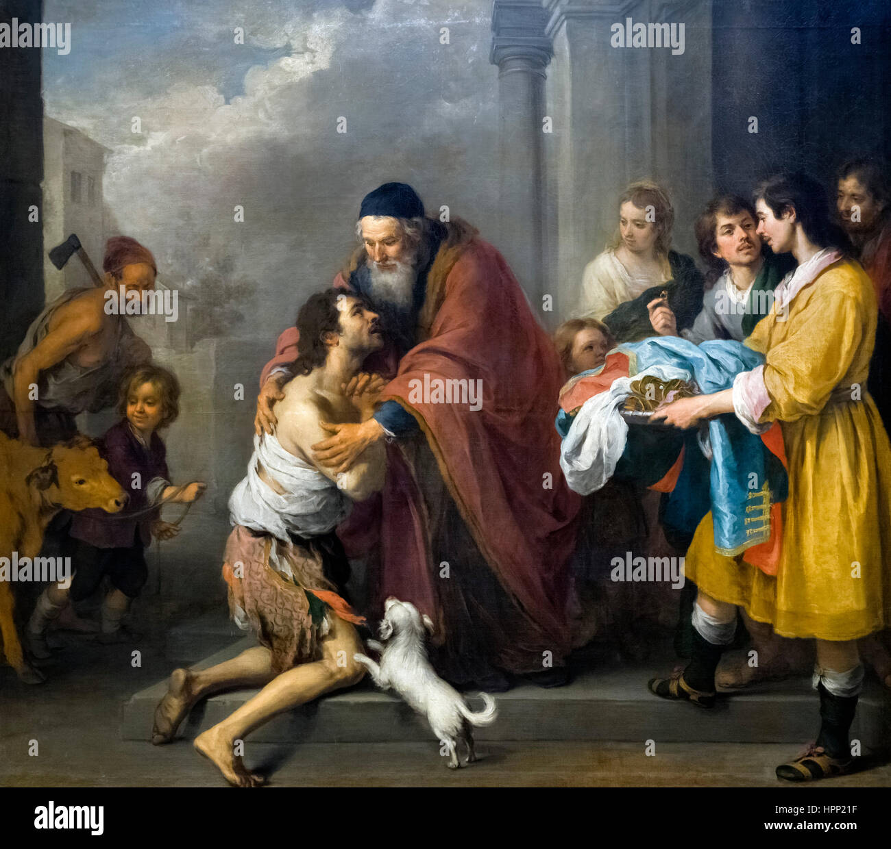 Return of the Prodigal Son by Bartolome Esteban Murillo (1618-1682), oil on canvas, c.1667-70 Stock Photo