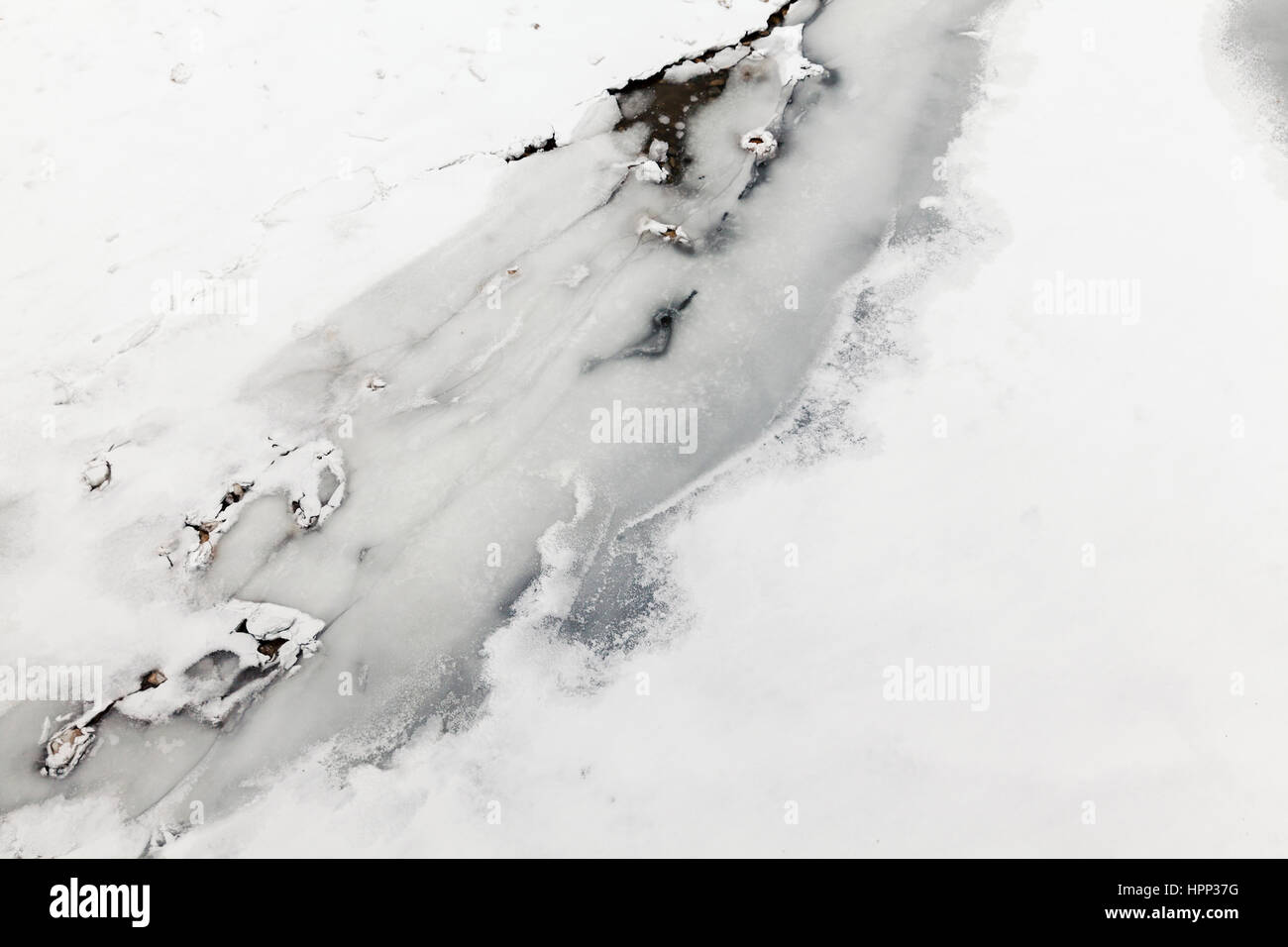 frozen river and ice, winter background Stock Photo