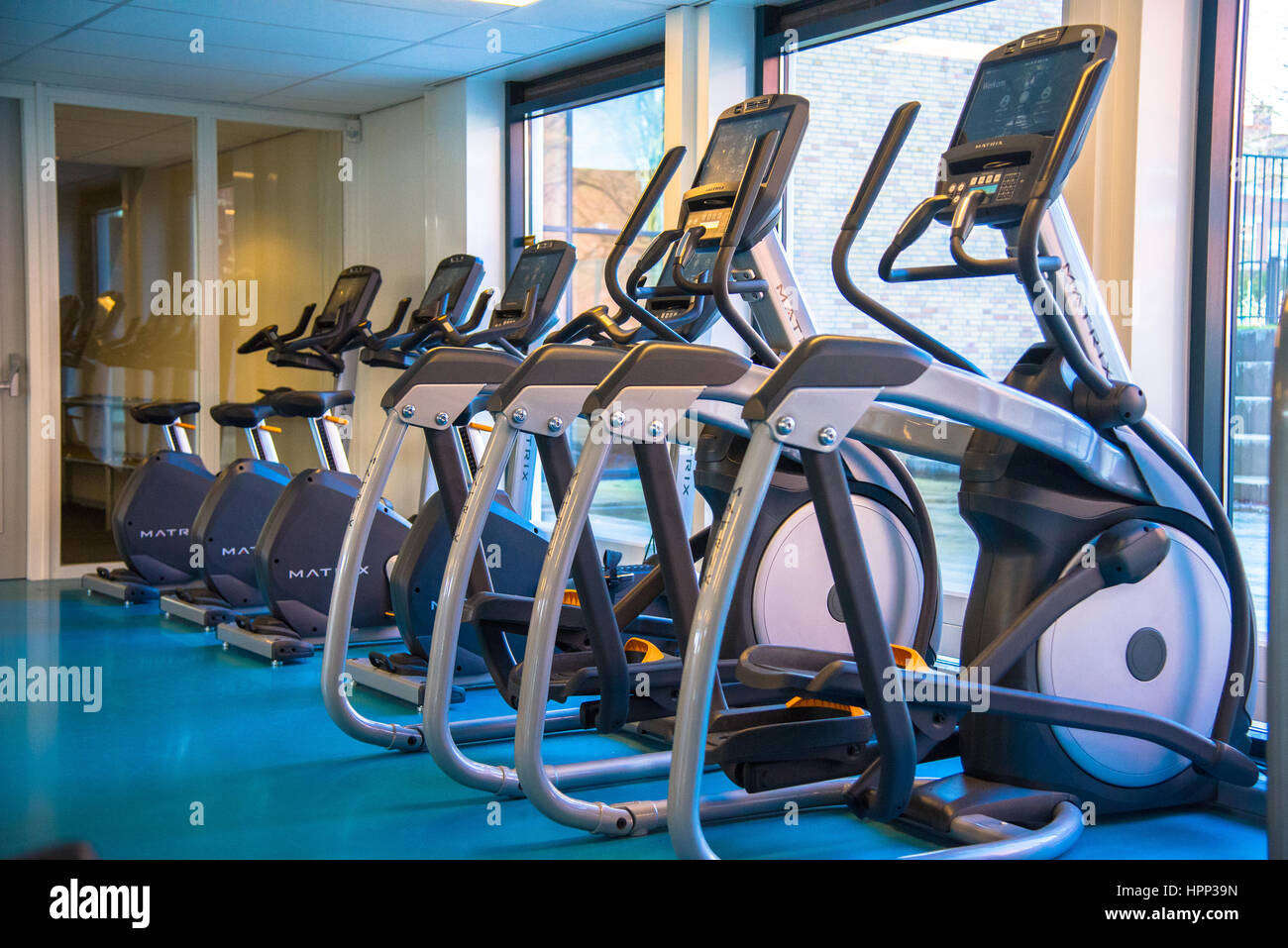 empty sports gym Stock Photo