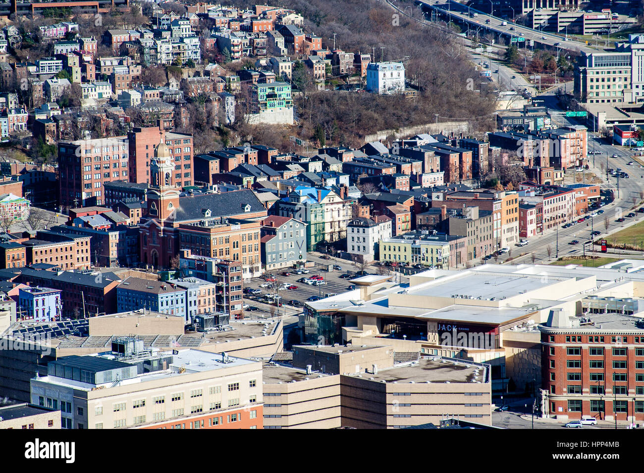 Aerial view of downtown Cincinnati, Ohio Stock Photo Alamy