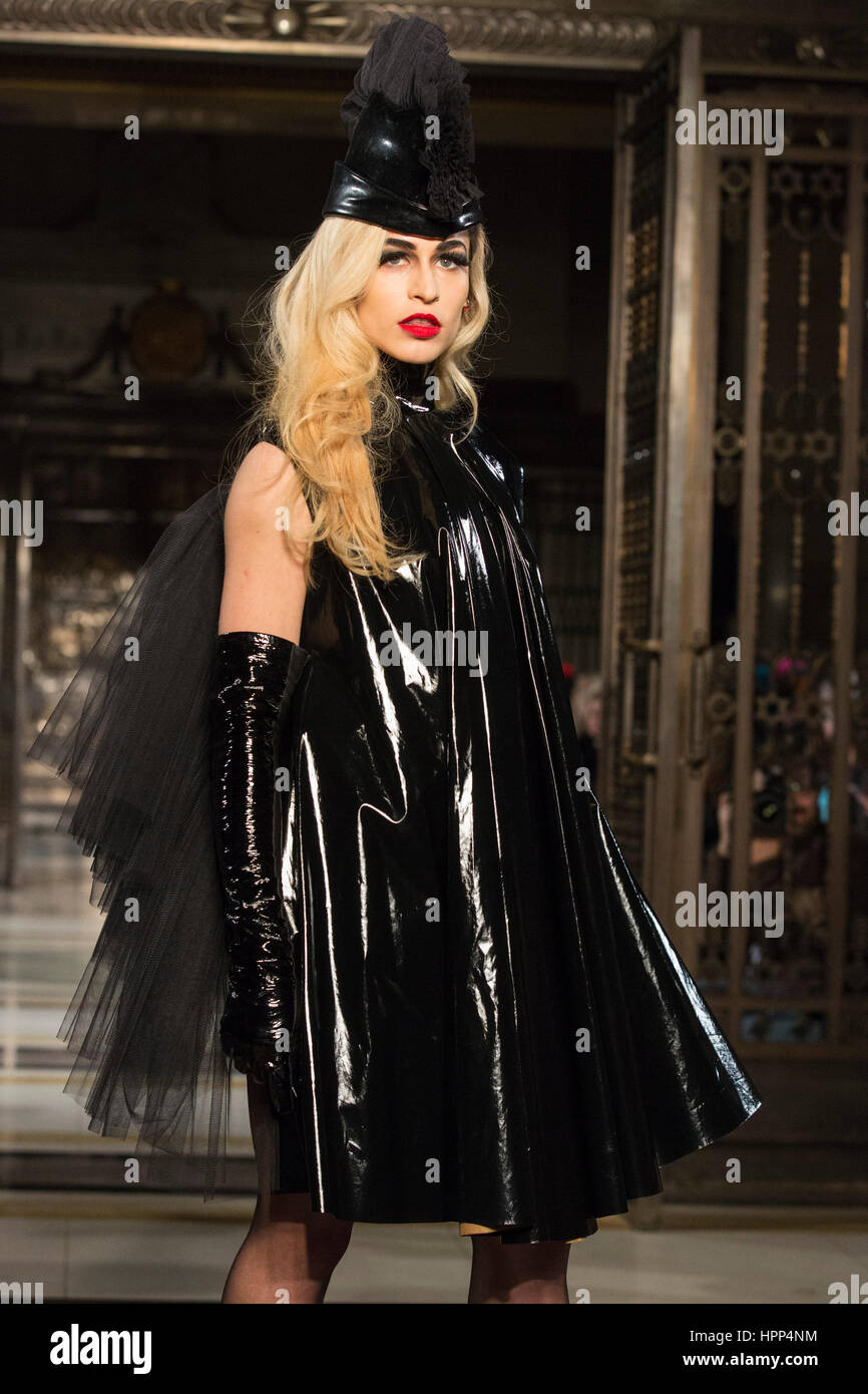 Model Alice Dellal walking the runway during the Pam Hogg show at Fashion Scout during London Fashion Week. Stock Photo