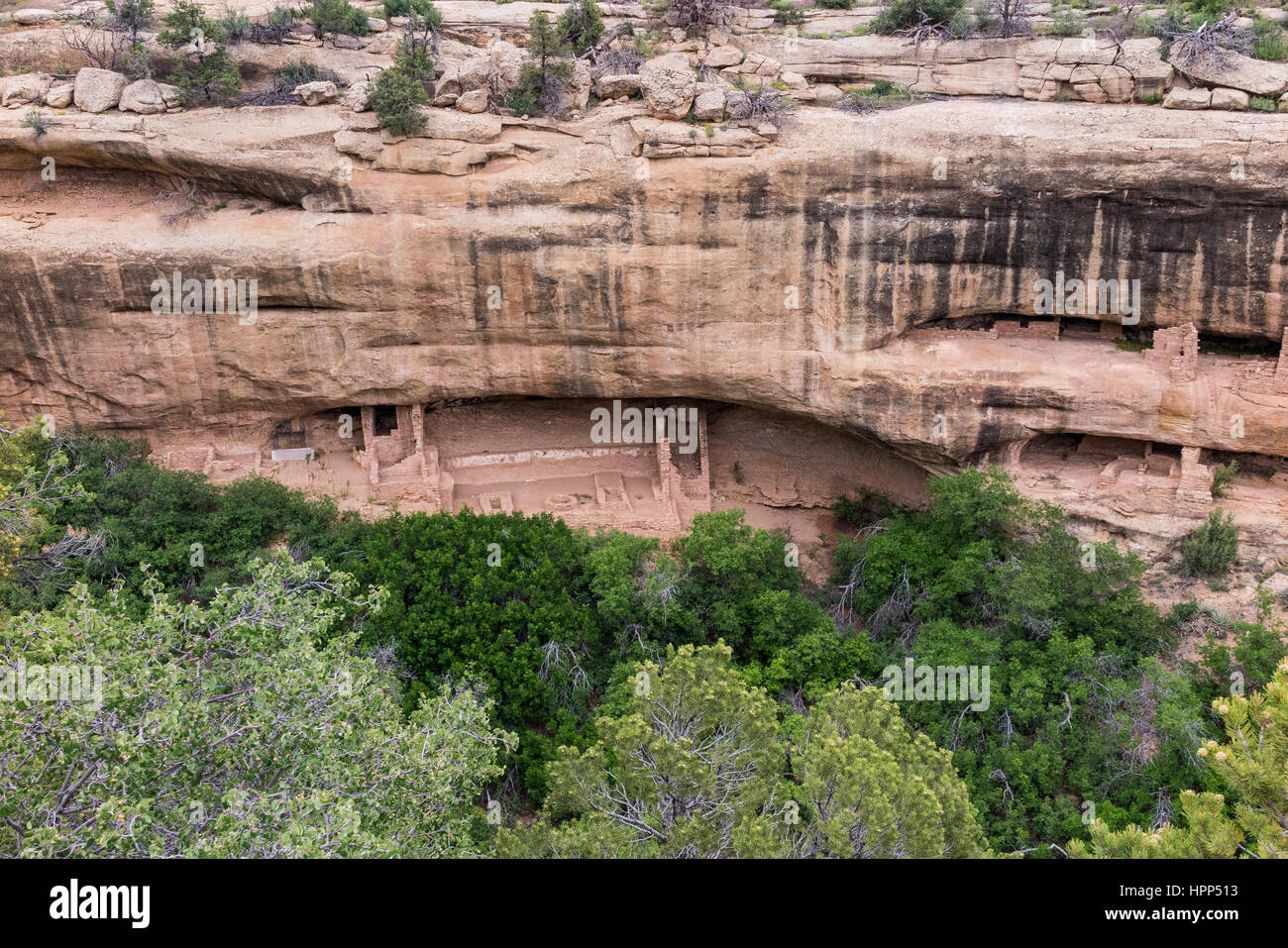 Ancient cliff dwellings at the Mesa Verde National Park in Colorado ...