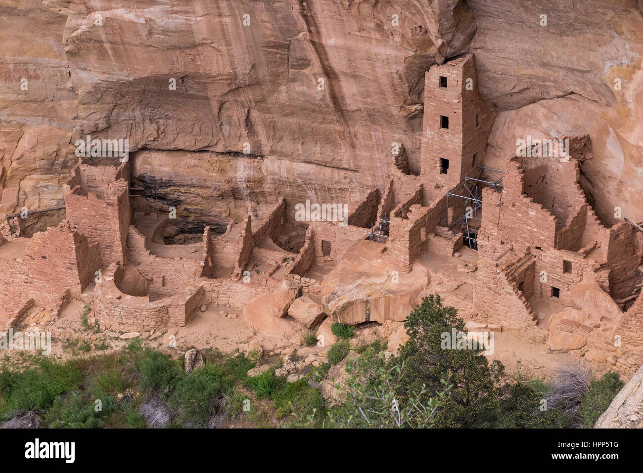 Ancient cliff dwellings at the Mesa Verde National Park in Colorado ...