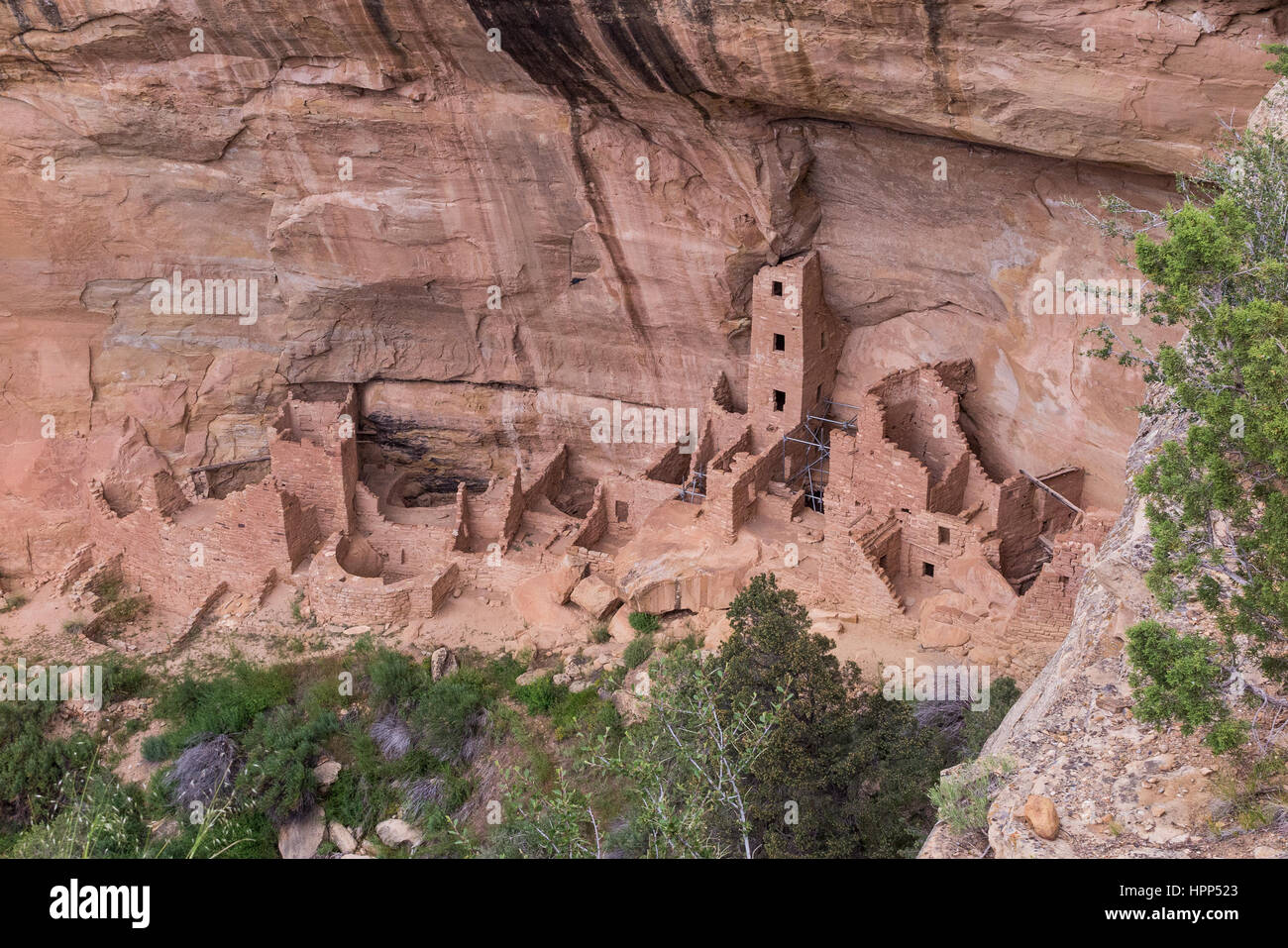 Ancient cliff dwellings at the Mesa Verde National Park in Colorado ...