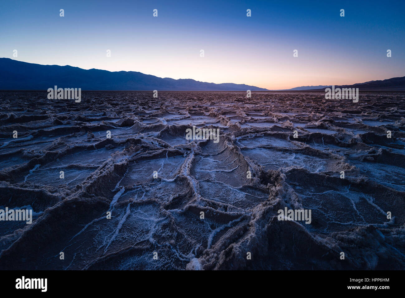 USA, California, Death Valley, Badwater Basin at twilight Stock Photo ...