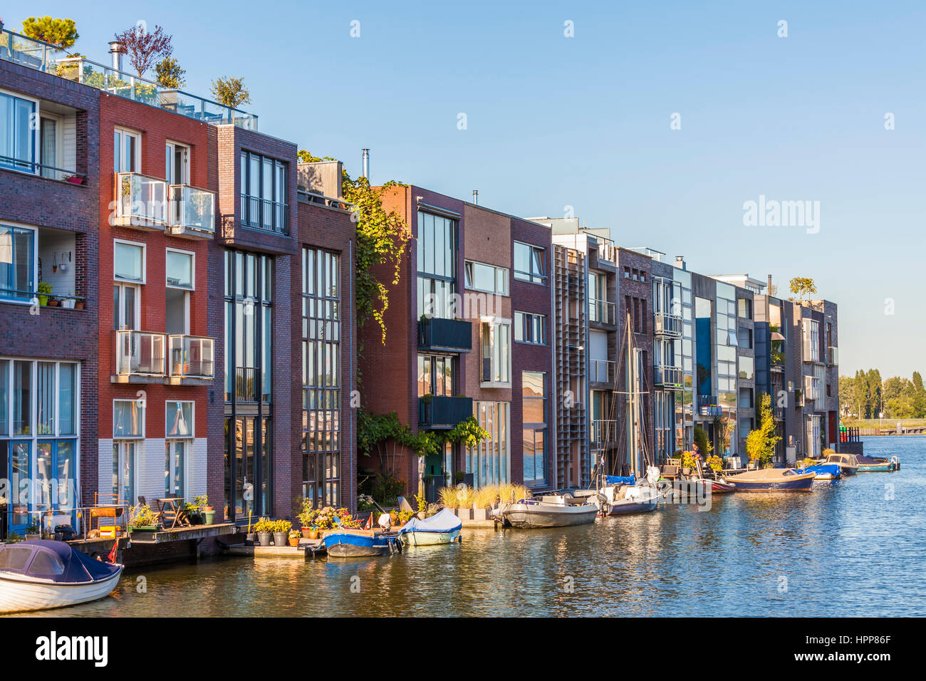 Netherlands, Amsterdam, Borneo Island, modern terraced houses at