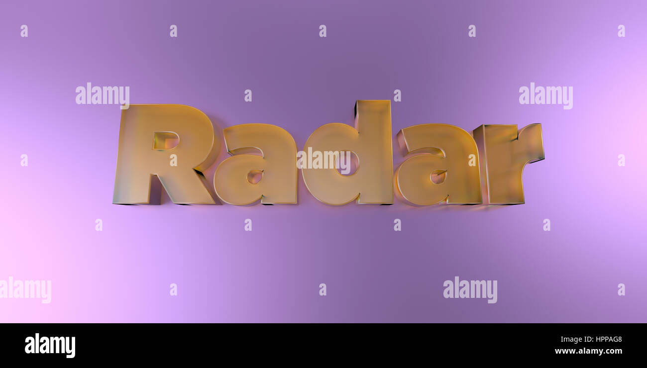 Radar - colorful glass text on vibrant background - 3D rendered royalty ...