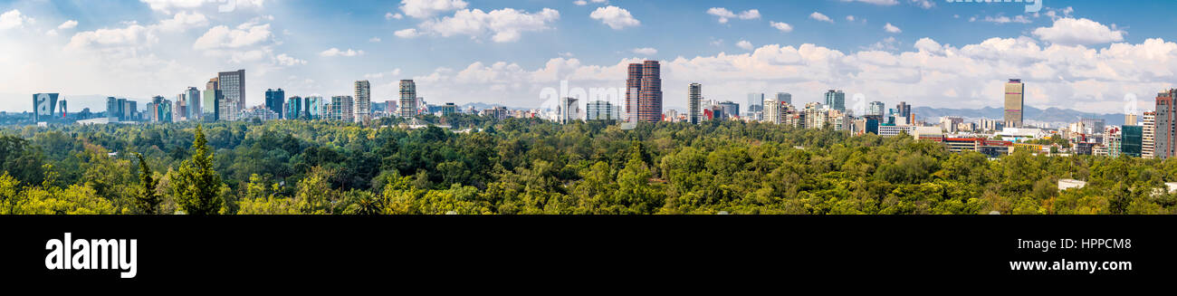 Panoramic View of Mexico City Stock Photo