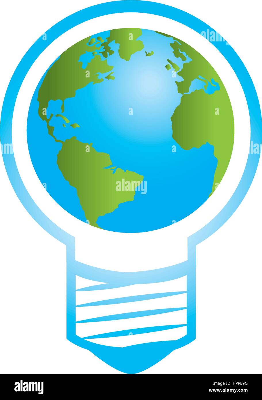 bulb light with world planet Stock Vector Image & Art - Alamy