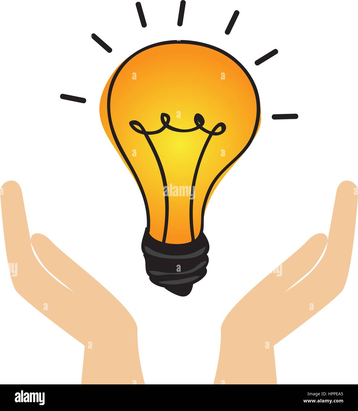 hand human with bulb light education icon Stock Vector Image & Art - Alamy