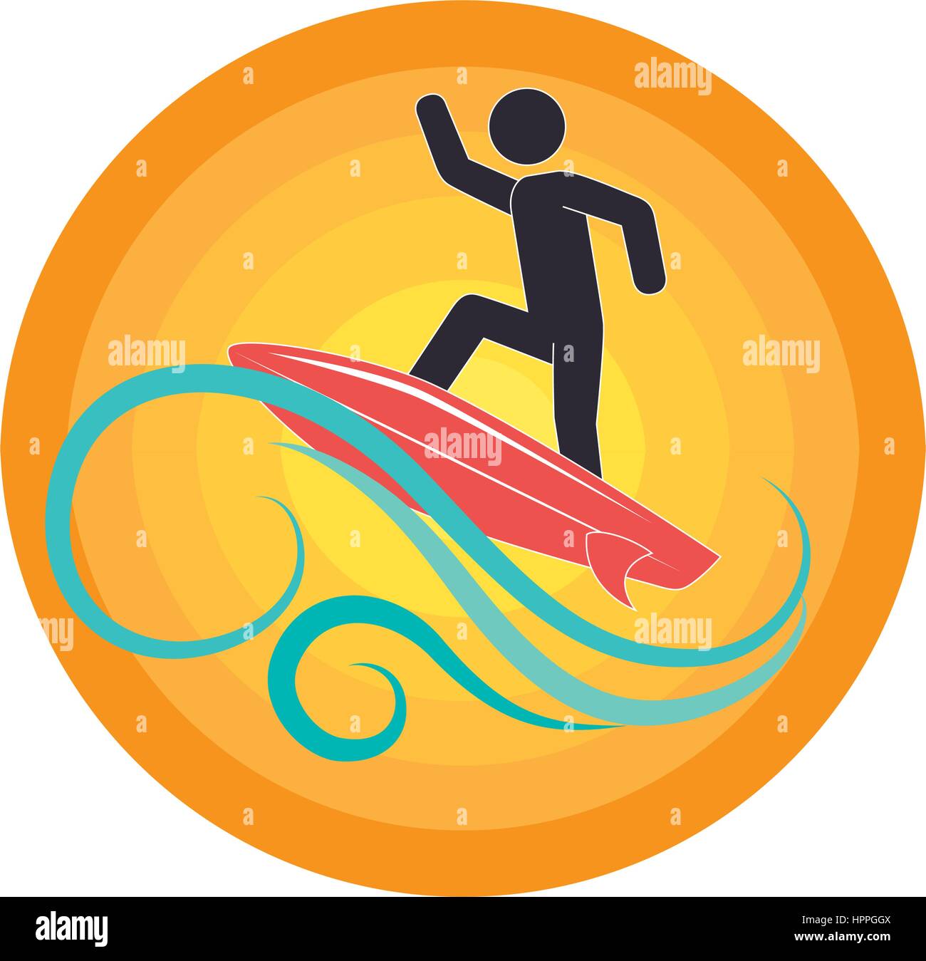 surfboard sport summer icon Stock Vector Image & Art - Alamy