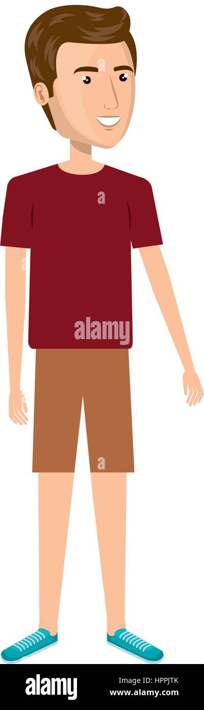 cartoon man in short pants casual suit Stock Vector Image & Art - Alamy