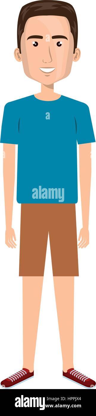 cartoon man with short pants and hairstyle Stock Vector Image & Art - Alamy