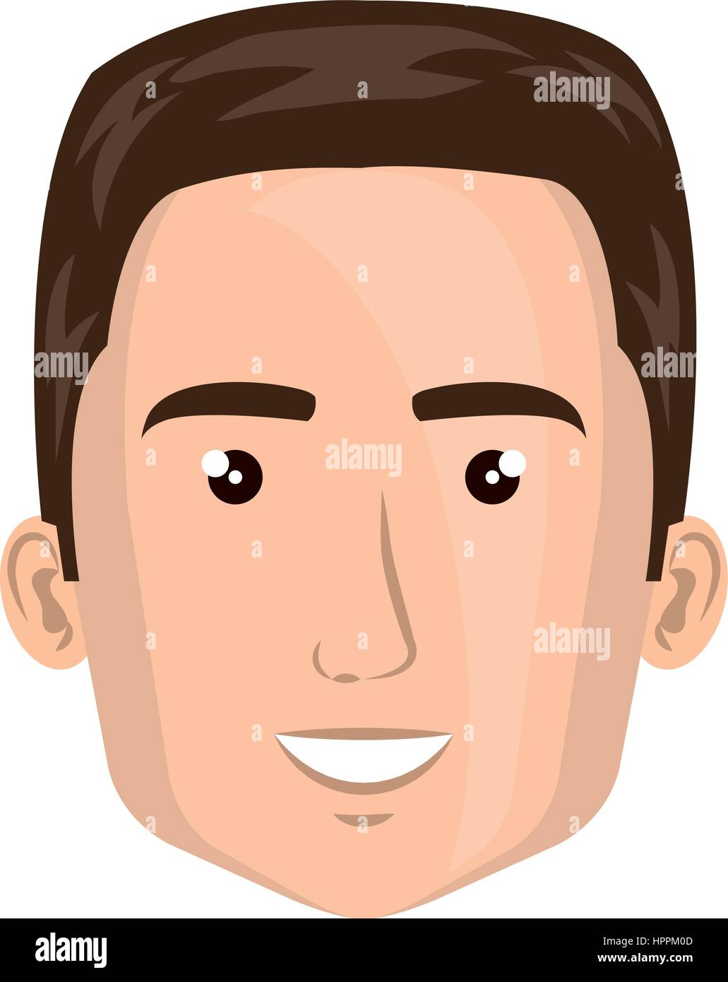 colorful silhouette front view guy young face Stock Vector Image & Art