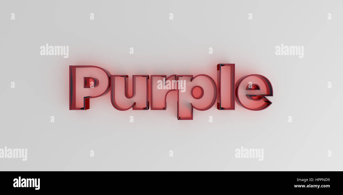 Purple - Red glass text on white background - 3D rendered royalty free