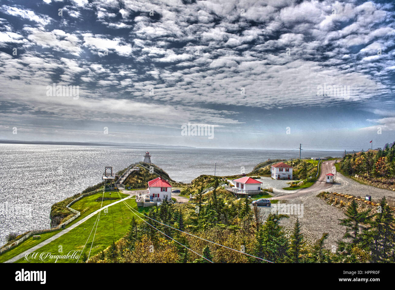 Cape Enrage Zipline & Light House Stock Photo Alamy