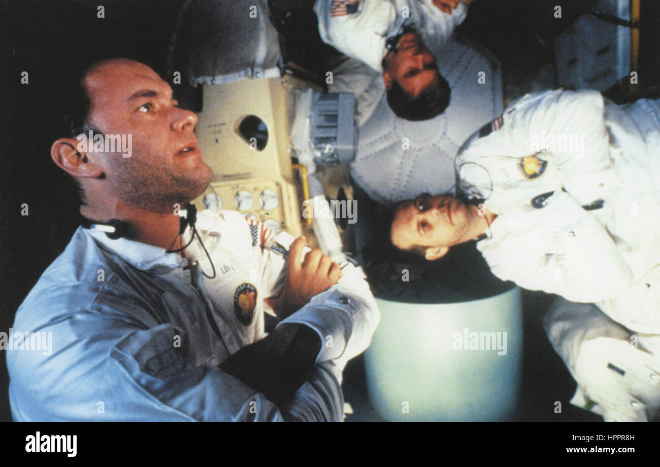 APOLLO 13 - 1995 Universal Pictures film with Jack Nicholson at left, Bill Paxton at top and Tom Hanks Stock Photo