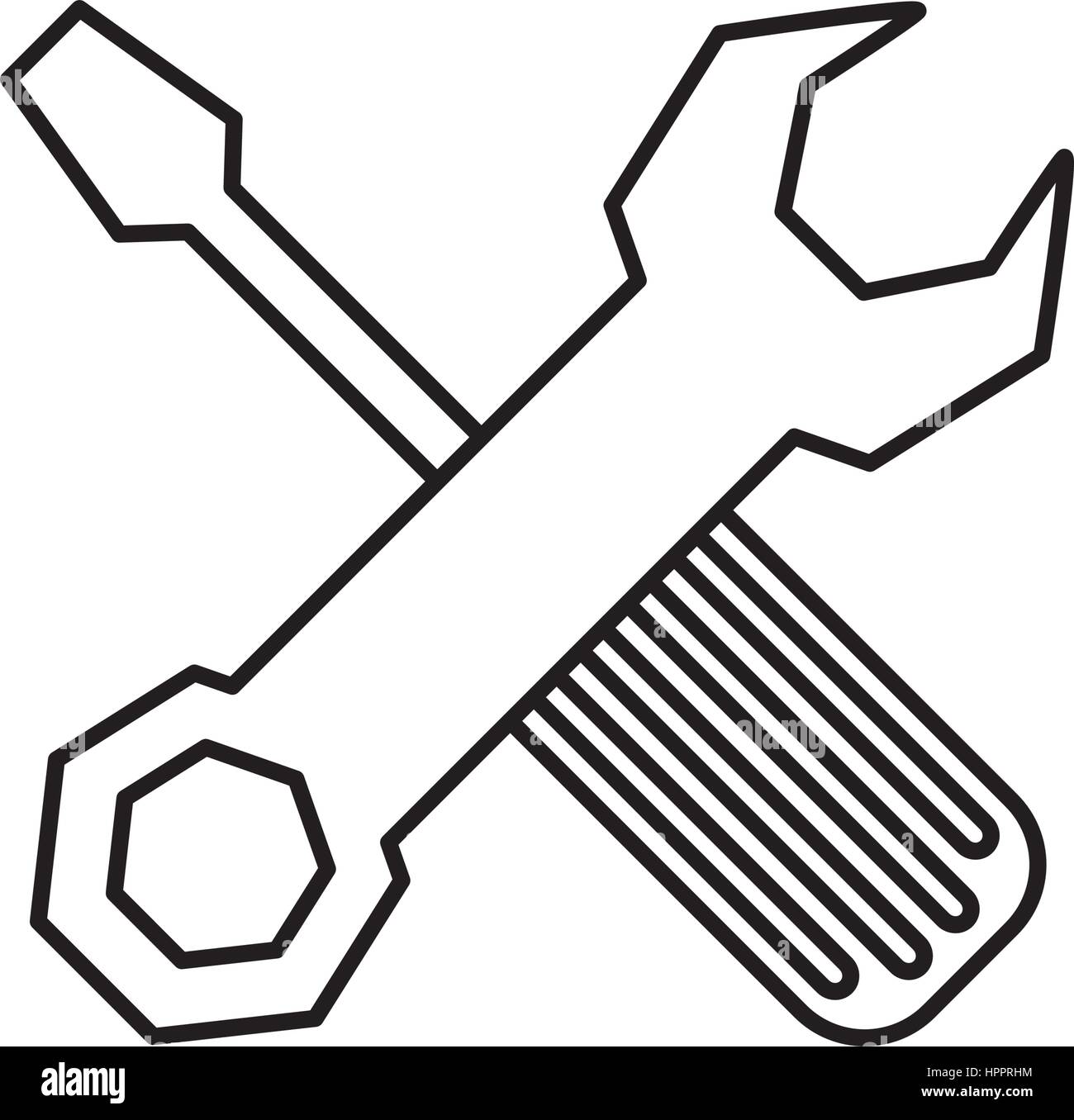 Wrench and screwdriver construction tool Stock Vector Image & Art Alamy