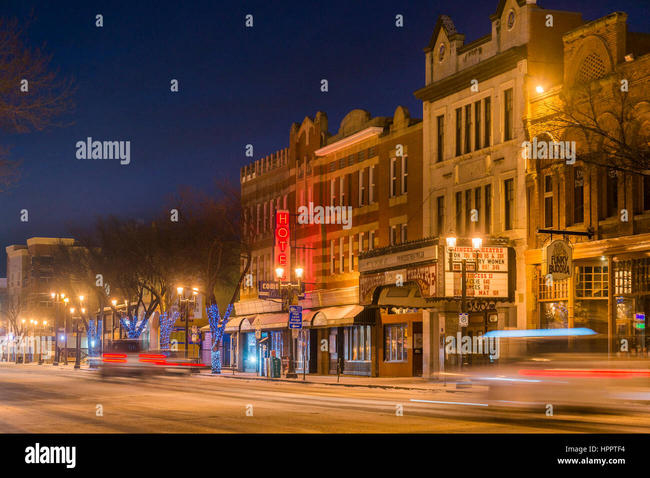 Over 100 years old. The Commercial Hotel, Whyte Avenue, Old Strathcona, Edmonton, Alberta, Canada Stock Photo