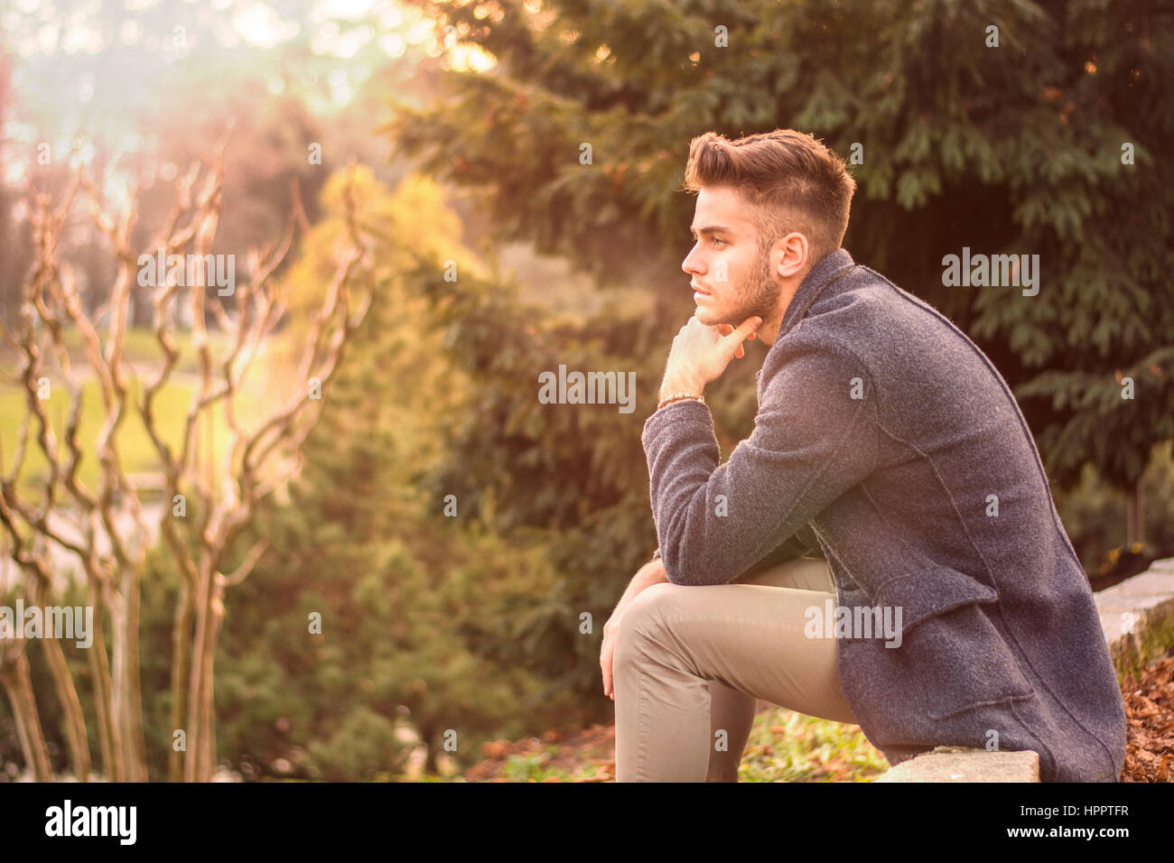 Serious young man outdoors hi-res stock photography and images - Alamy