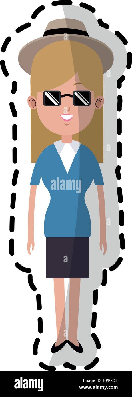 Cute attractive blonde woman Stock Vector Images - Alamy