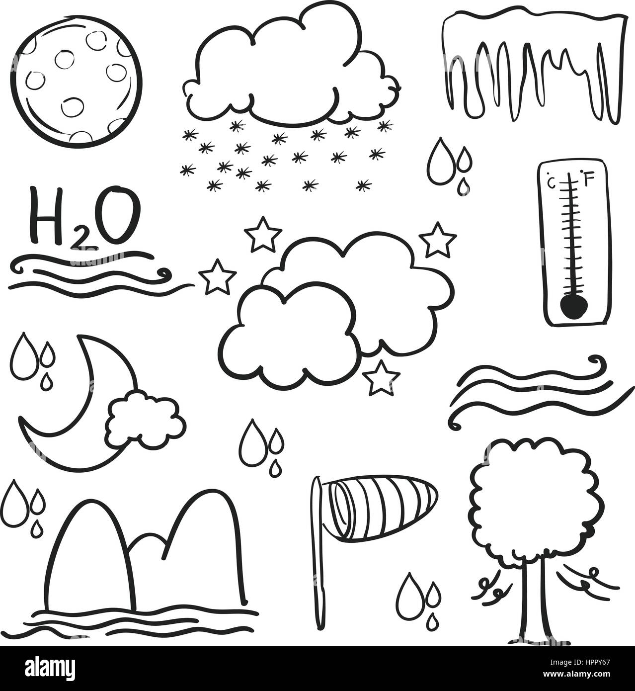 Doodle of weather element set Stock Vector Image & Art - Alamy