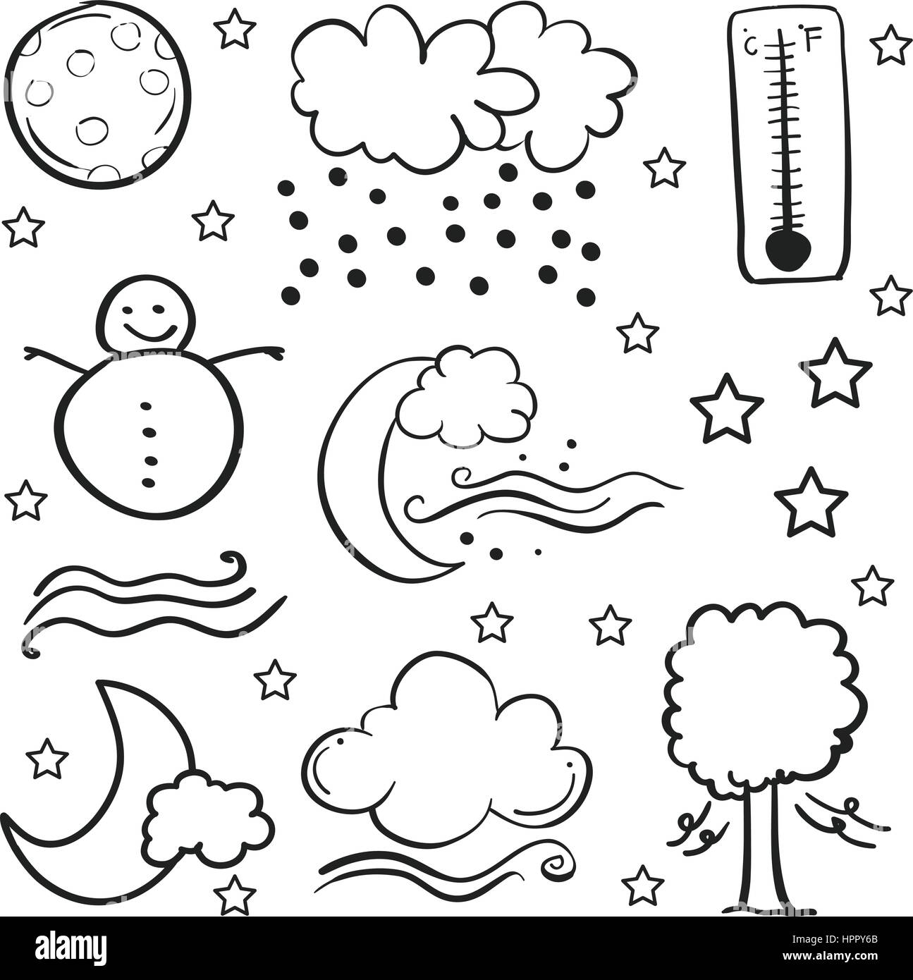 Doodle of weather element vector art Stock Vector Image & Art - Alamy