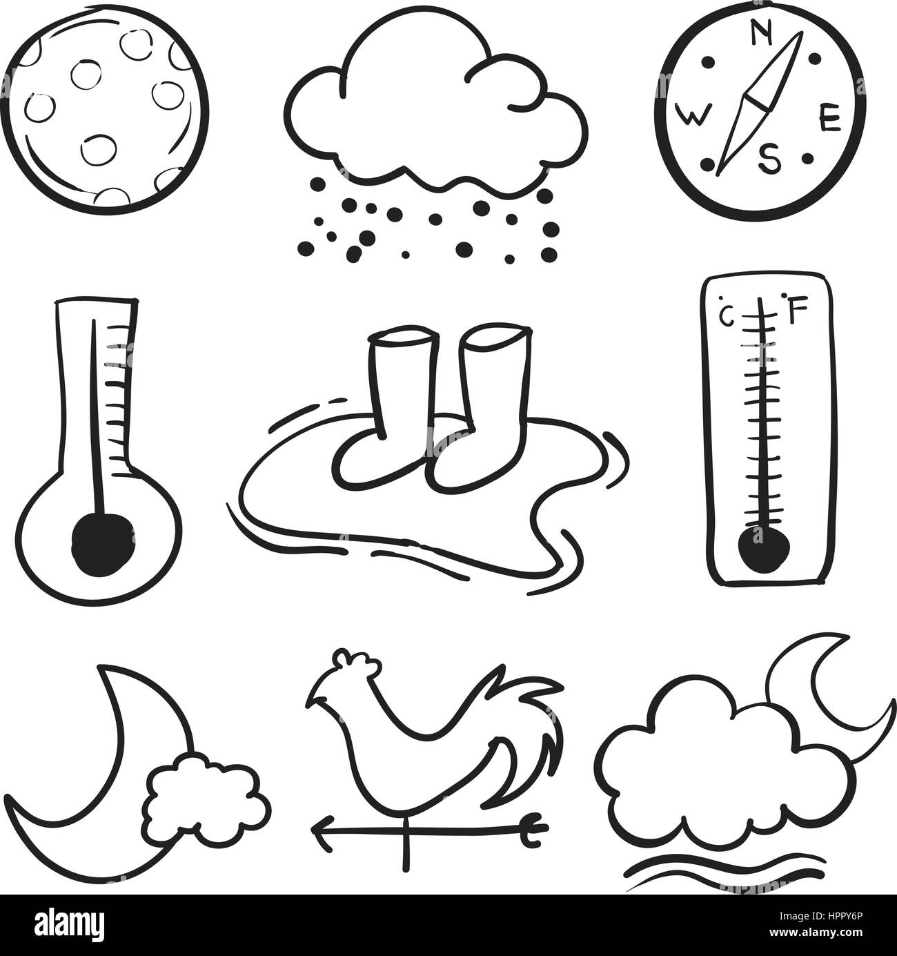 Doodle of weather set element Stock Vector Image & Art - Alamy