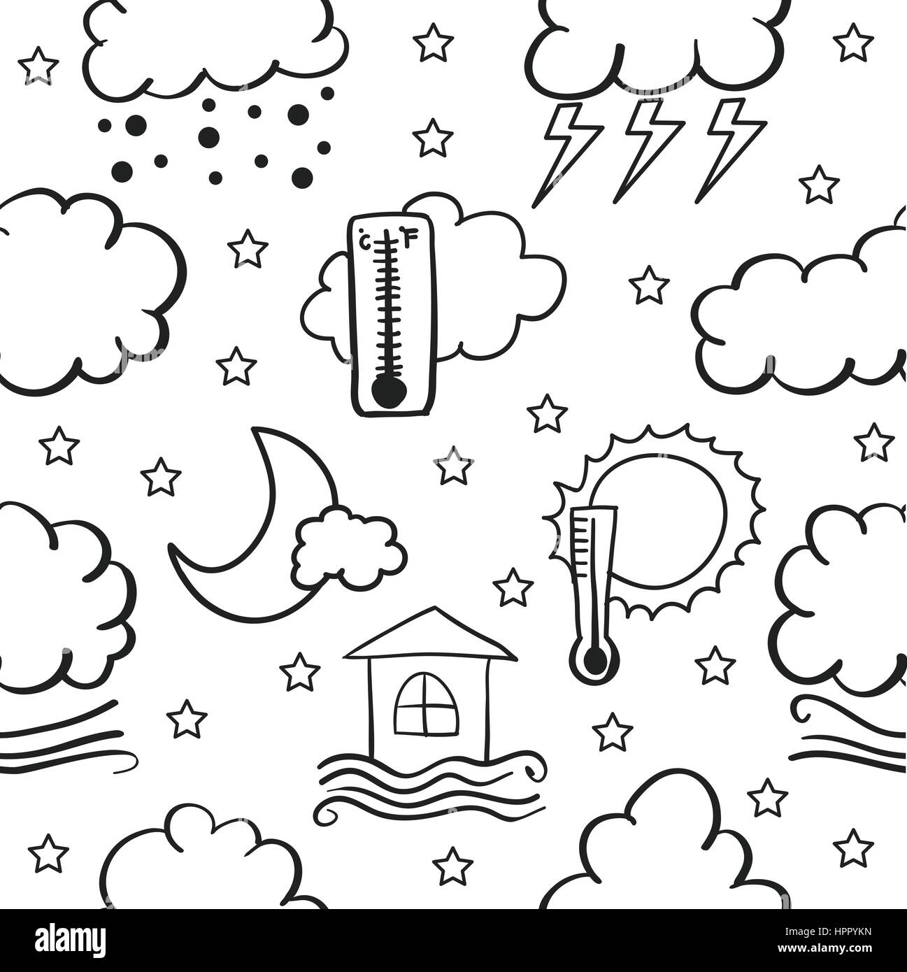 Illustration of weather doodle set Stock Vector Image & Art - Alamy