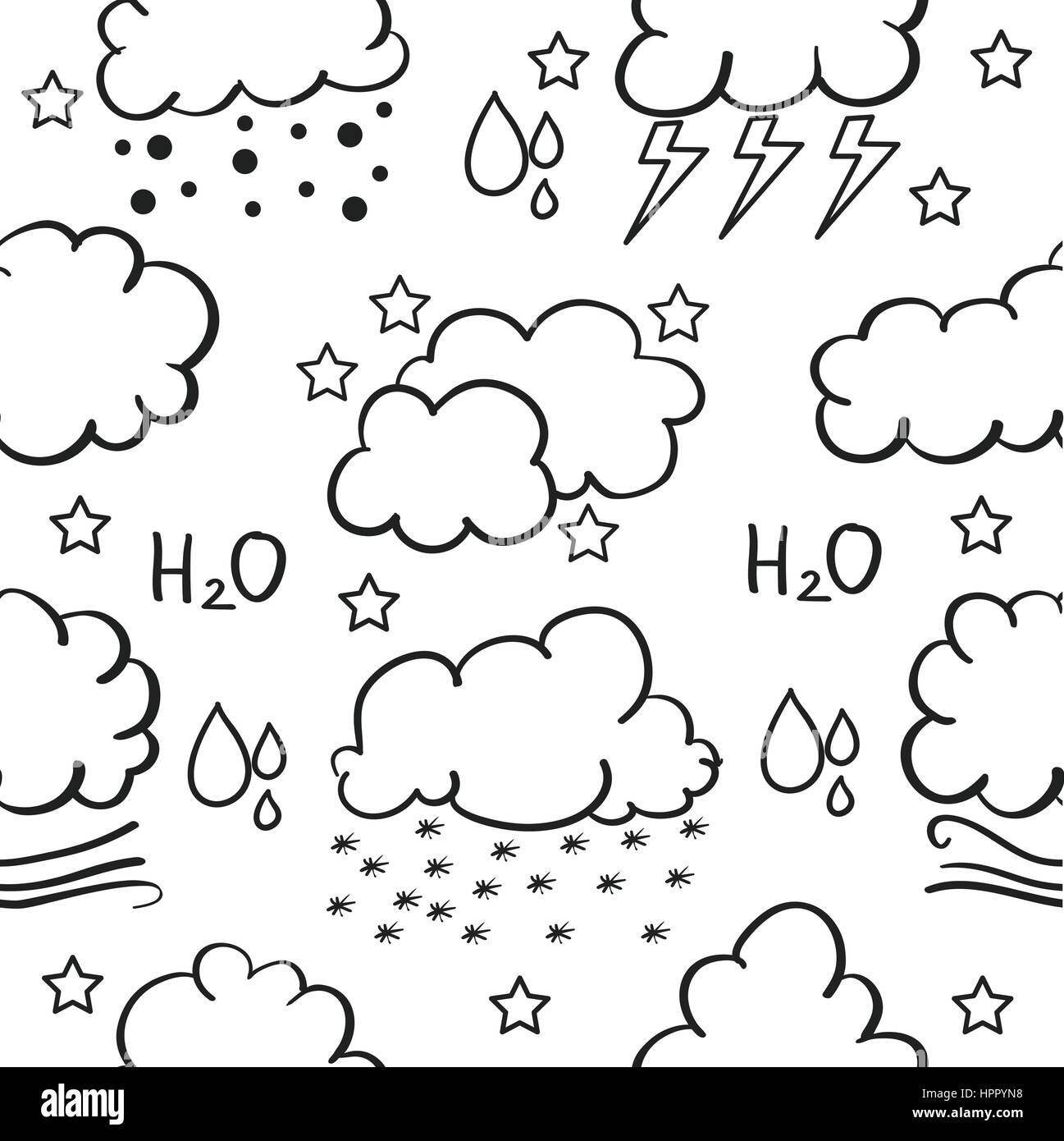 Doodle of weather with cloud rain wind Stock Vector Image & Art - Alamy