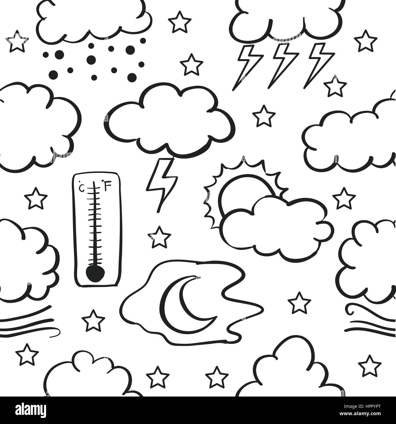 Doodle of cloud style weather theme vector illustration Stock Vector ...