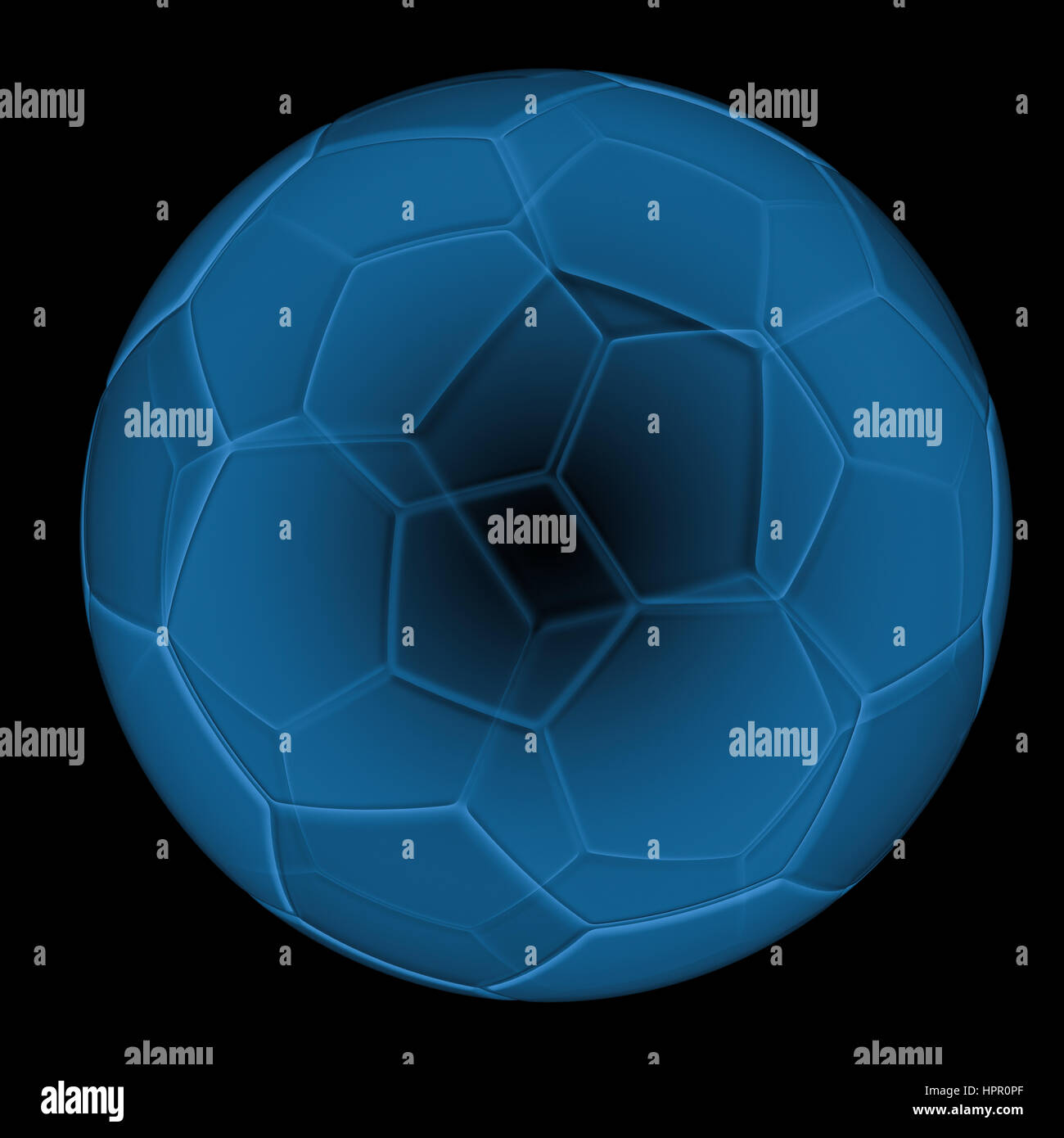 3d rendering x ray soccer ball isolated on black Stock Photo