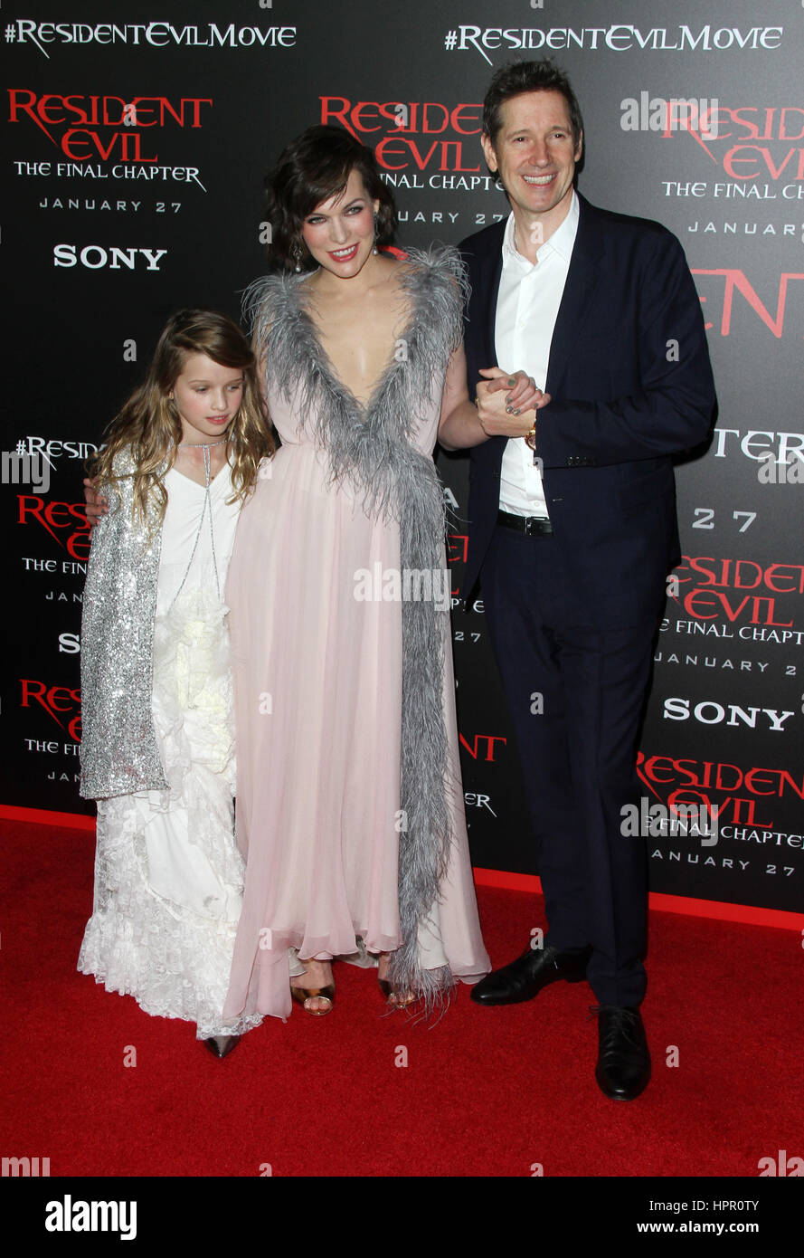 Milla Jovovich arrives at the world premiere of Resident Evil: The Final  Chapter at Regal L.A. Live on Monday, Jan. 23, 2017, in Los Angeles.  (Photo by Rich Fury/Invision/AP Stock Photo 