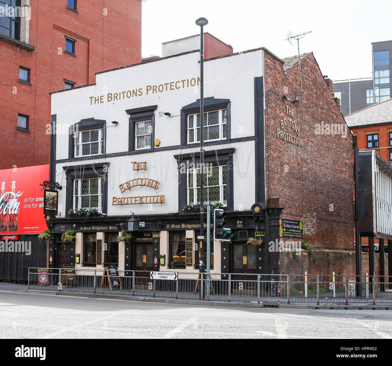 The Briton's Protection is an historic, grade II listed public house or pub in central Manchester, England, UK Stock Photo