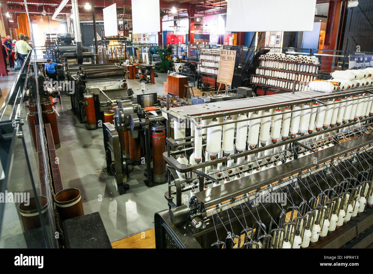 Cotton weaving looms at the Manchester Museum of Science and Industry
